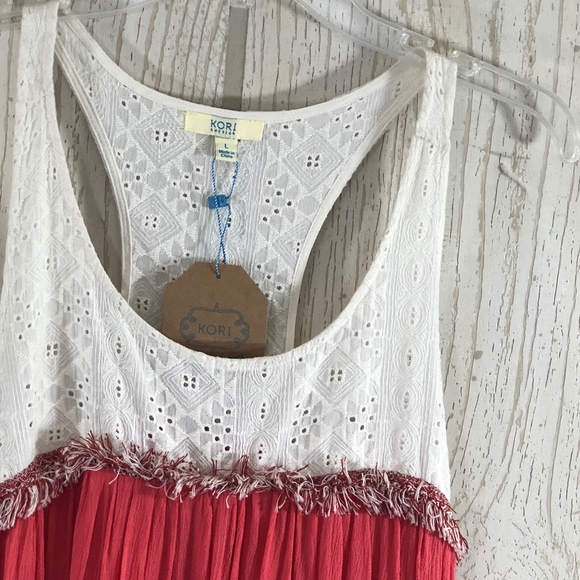 Kori America Lace Racerback Dress Size L M42 - Picture 2 of 7